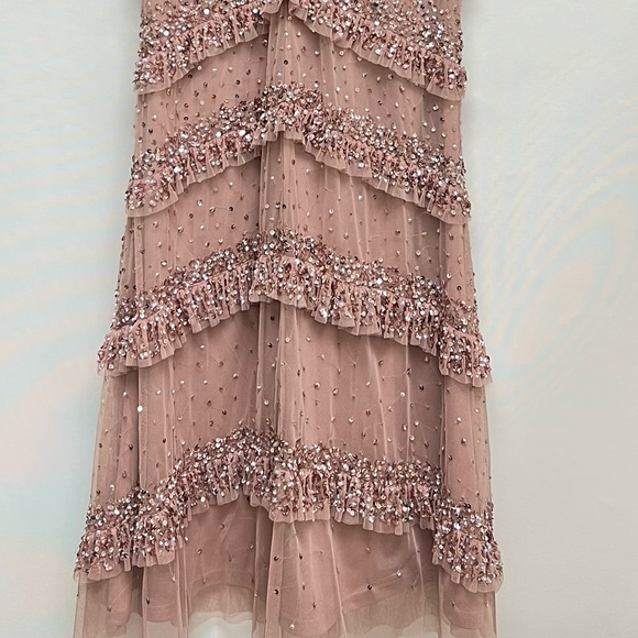 Adrianna Papell spaghetti strap and ruffle embellished long gown - Picture 11 of 13